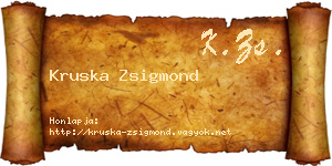 Kruska Zsigmond névjegykártya